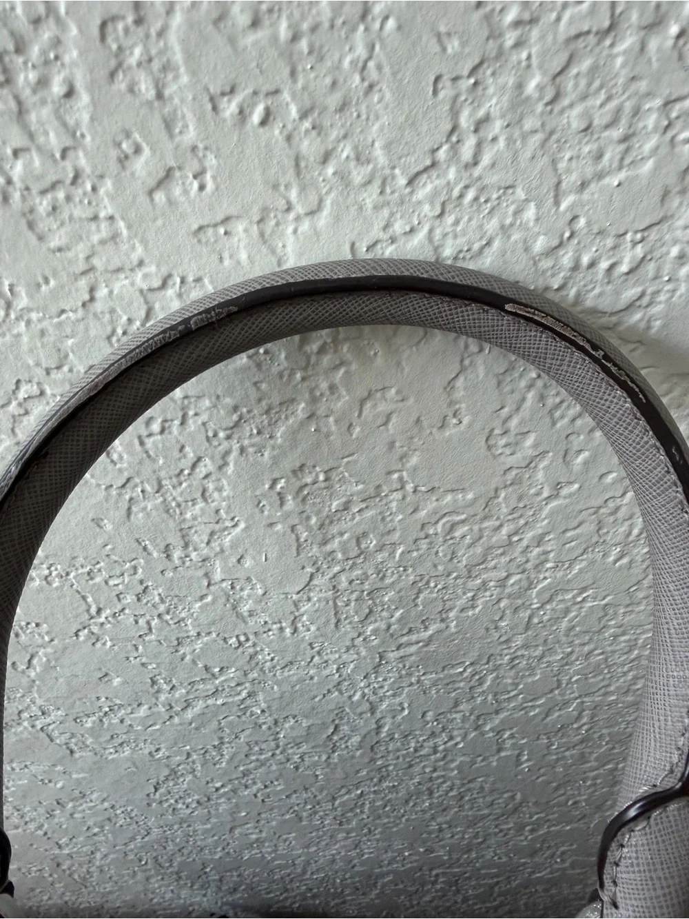 Michael Kors Light Gray Leather Satchel with Silver Hardware